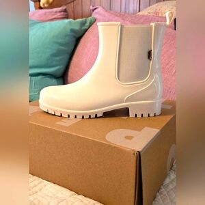 Planone white rain boot